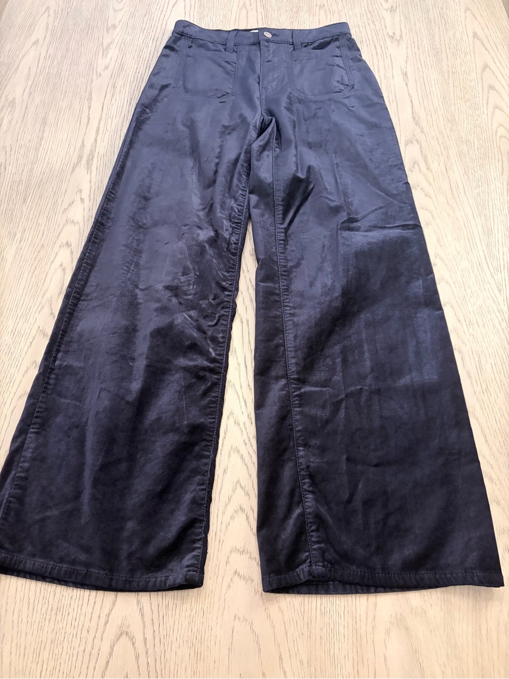 NWT Frame Le-Slim Palazzo Modernest Pocket Jean in Navy Velvet Size 26 - Picture 5 of 14
